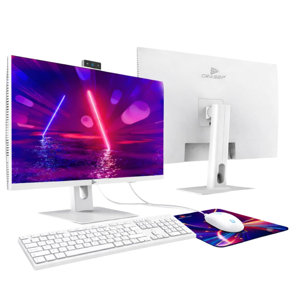 Computador All in One 23.8 Full HD i7 16GB SSD 256GB Webcam WiFi Dual Band Windows 11 Pro Branco