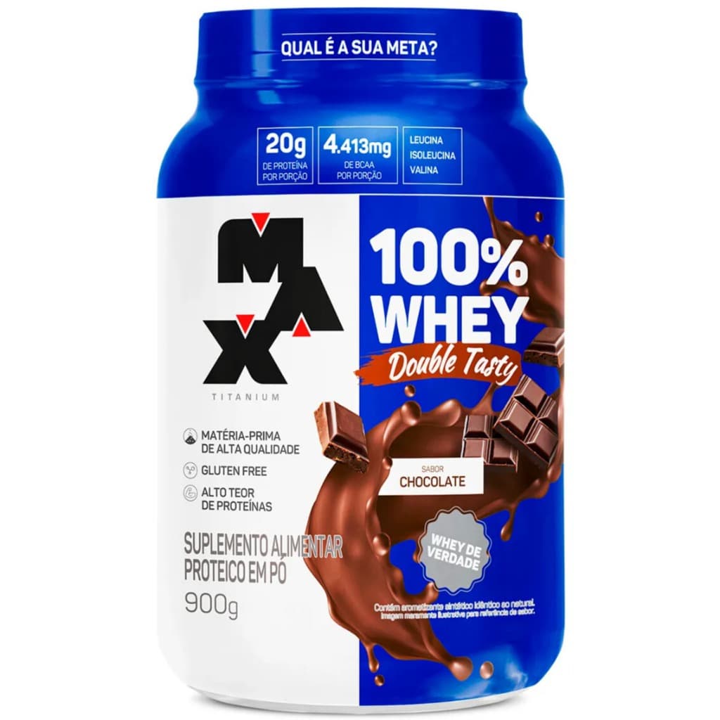 Whey Protein 100% Double Tasty Sabor Chocolate Max Titanium