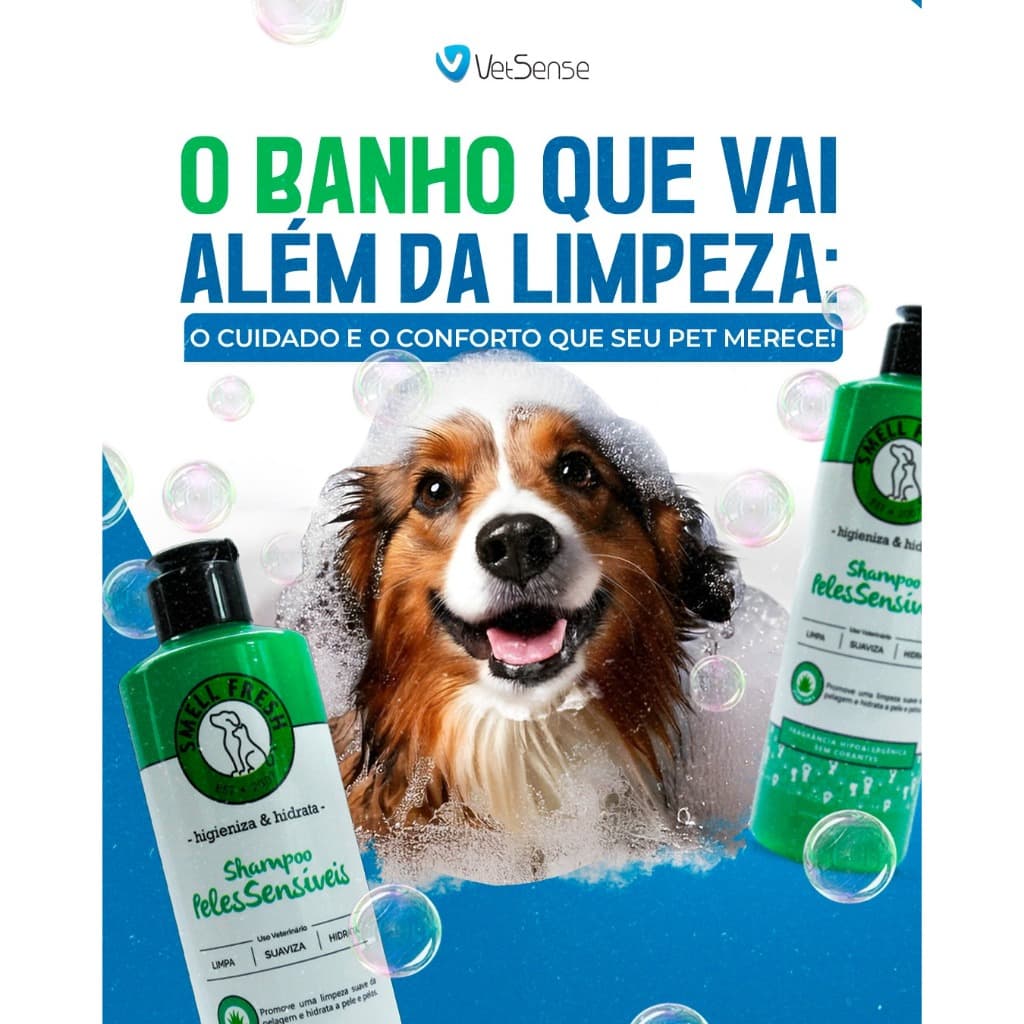 Shampoo Pet Peles Sensíveis Smell Fresh 500ml  - Aloe Vera (para cães e gatos)