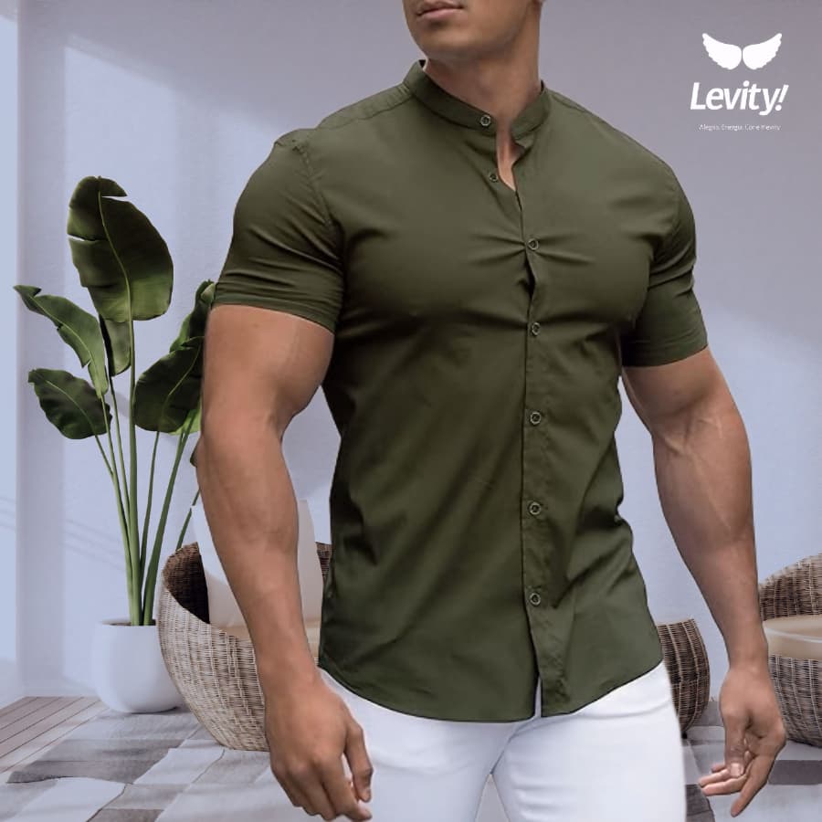 Camisa Social Masculina de botão Social Manga Curta Estilosa Slim