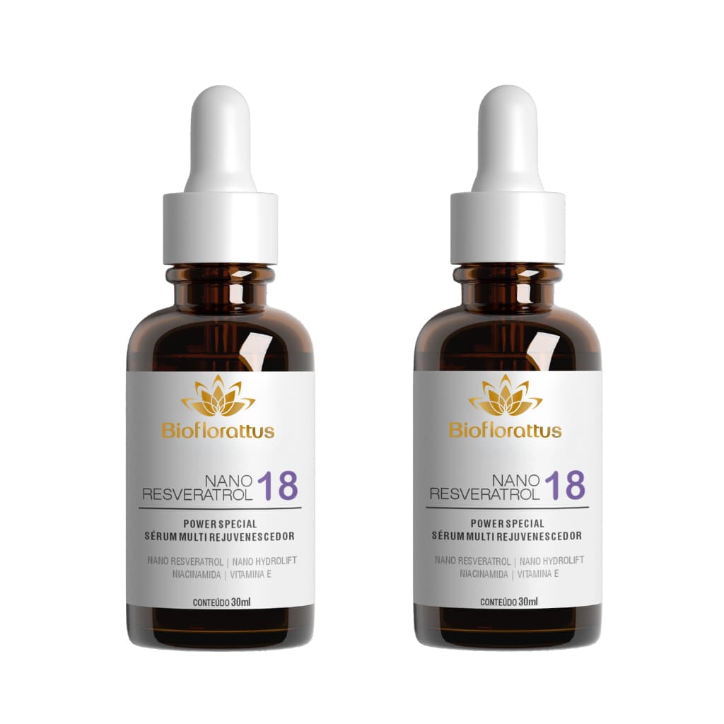 Kit 2 Sérum Facial com Resveratrol e Niacinamida | Anti-Idade e Antirrugas | Bioflorattus