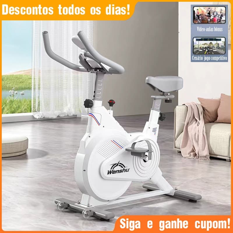 Bicicleta Fitness Ergométrica Silenciosa – Bike Spinning para Apartamento, Suporta 150kg