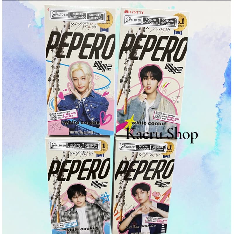 Pepero Stray Kids White Cookies Biscoito Coberto de Chocolate importado