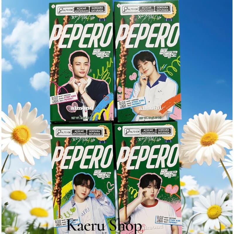 Pepero Stray Kids Biscoito Coberto Chocolate Almond importado
