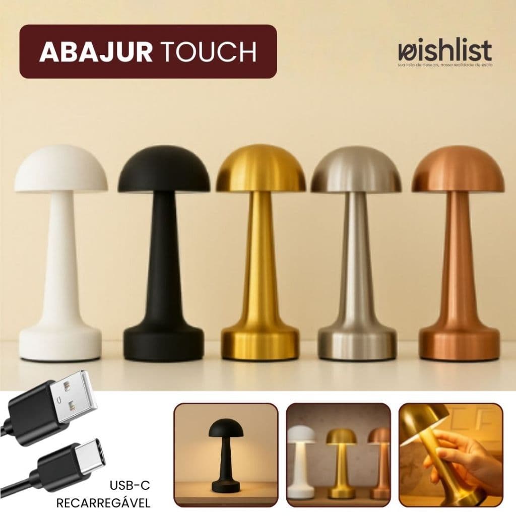 Abajur De Mesa Luminária Sensor Led Touch