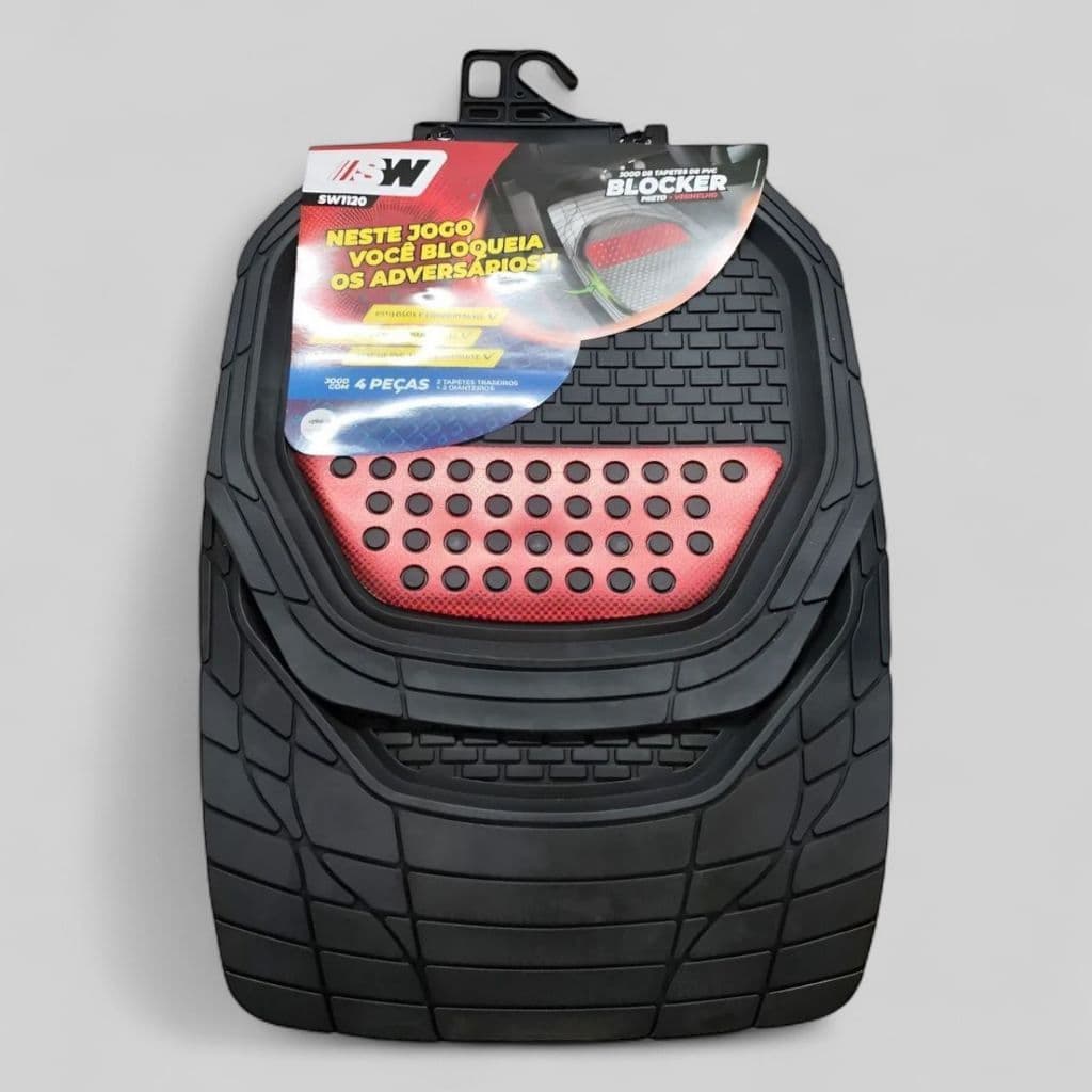 Jogo De Tapete Universal Automotivo 4 Pecas Preto Pvc