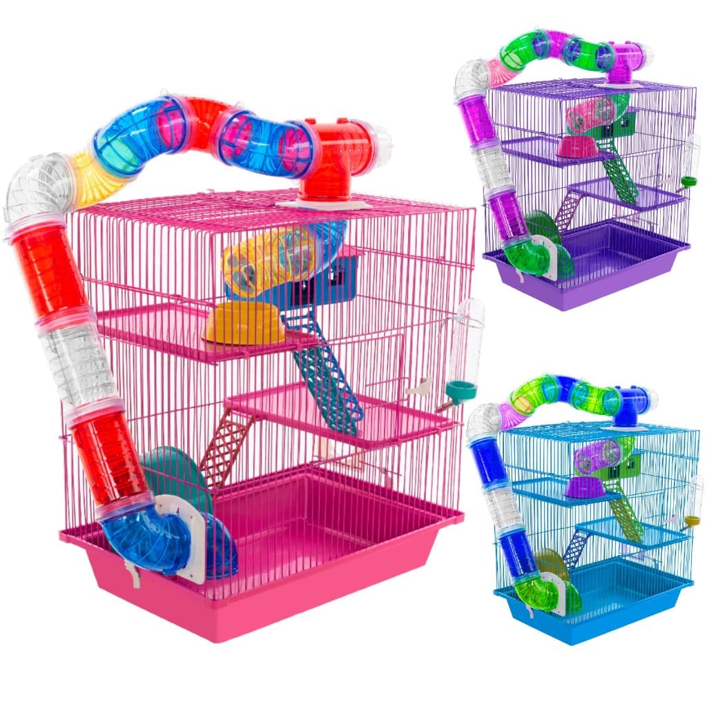 Gaiola Hamster Casinha e Rodinha De Exercicios 3 Andares Promocao