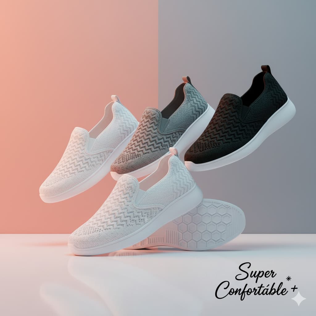 Sapato Tênis Feminino Slip On Calce Fácil Confortável Luxo Envio Em 24 Horas