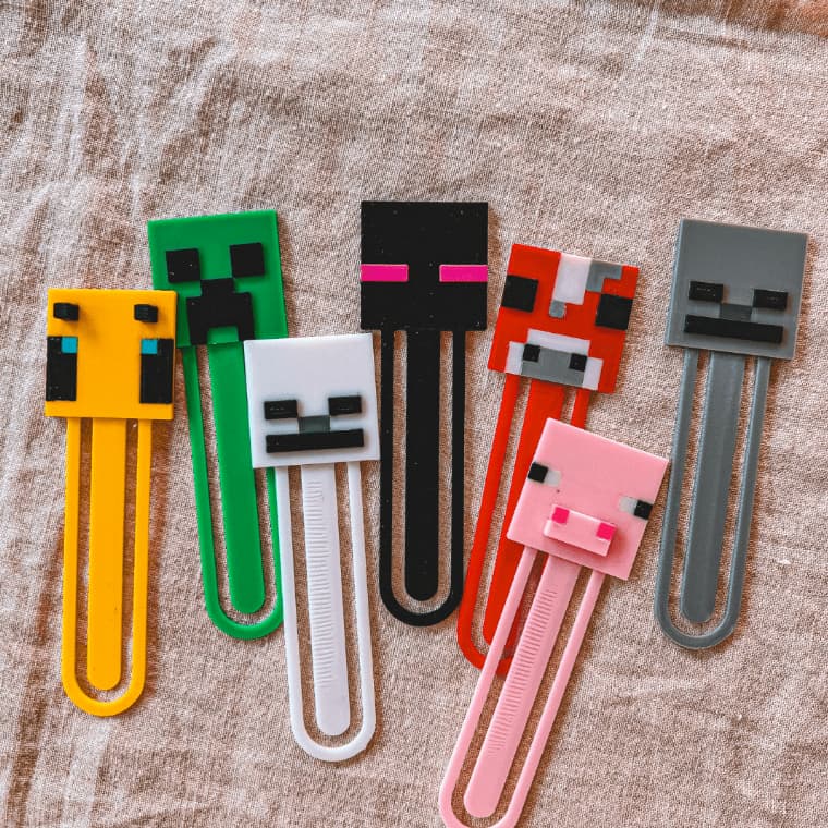 Marca página Minecraft criativo | Kit 6 Personagens | Presente gamer ideal | Lembrancinha infantil