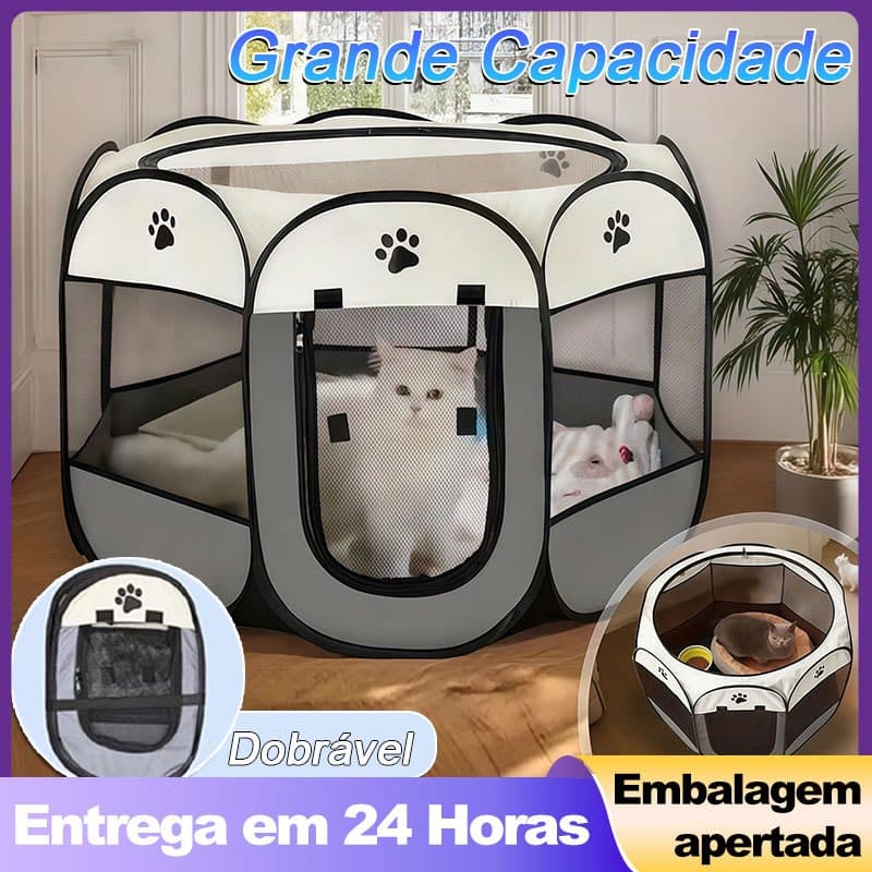 Casinha Para Pets Gatos Grande Dobrável Portátil Cercadinho Tenda 3 Cores Tecido Oxford