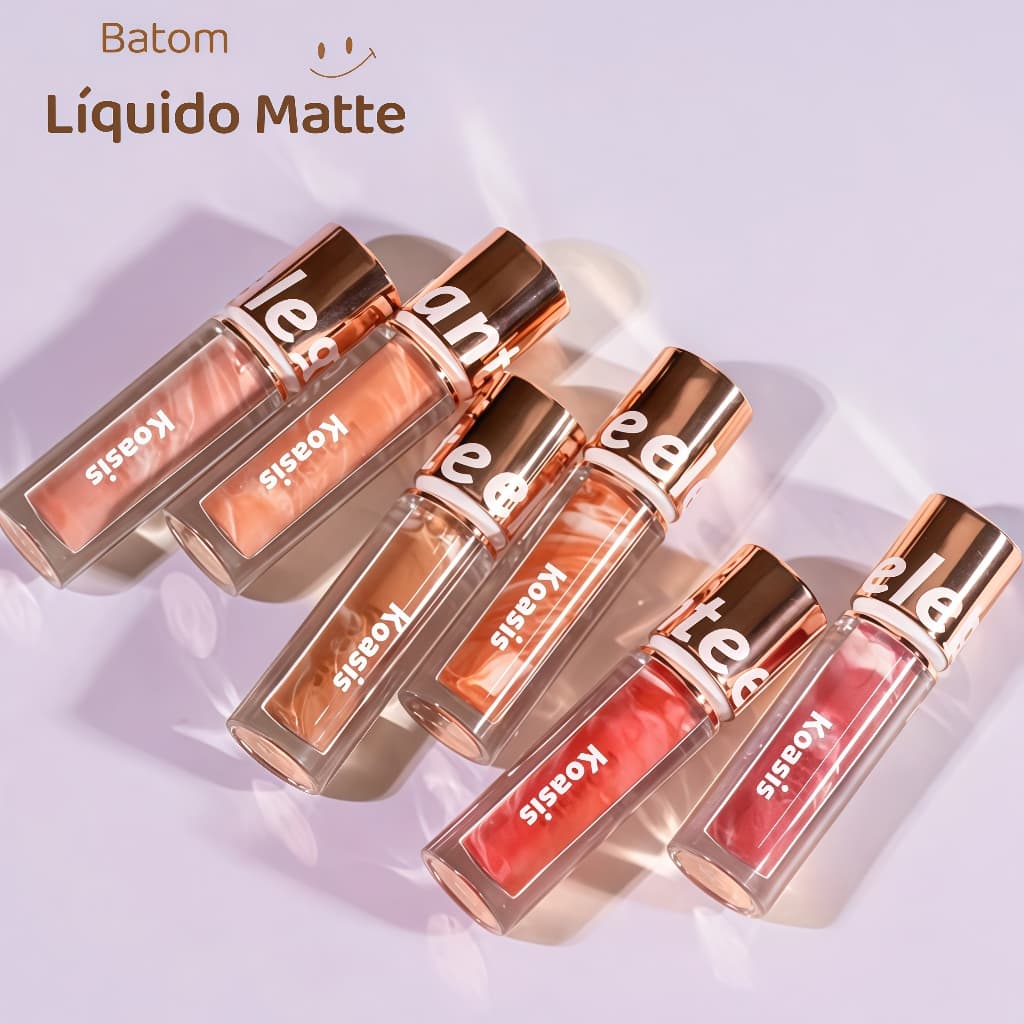 Koasis Batom Líquido Matte Super à Prova d'Água Super Colorido e Elegante com Acabamento Aveludado e Textura Não Pegajos