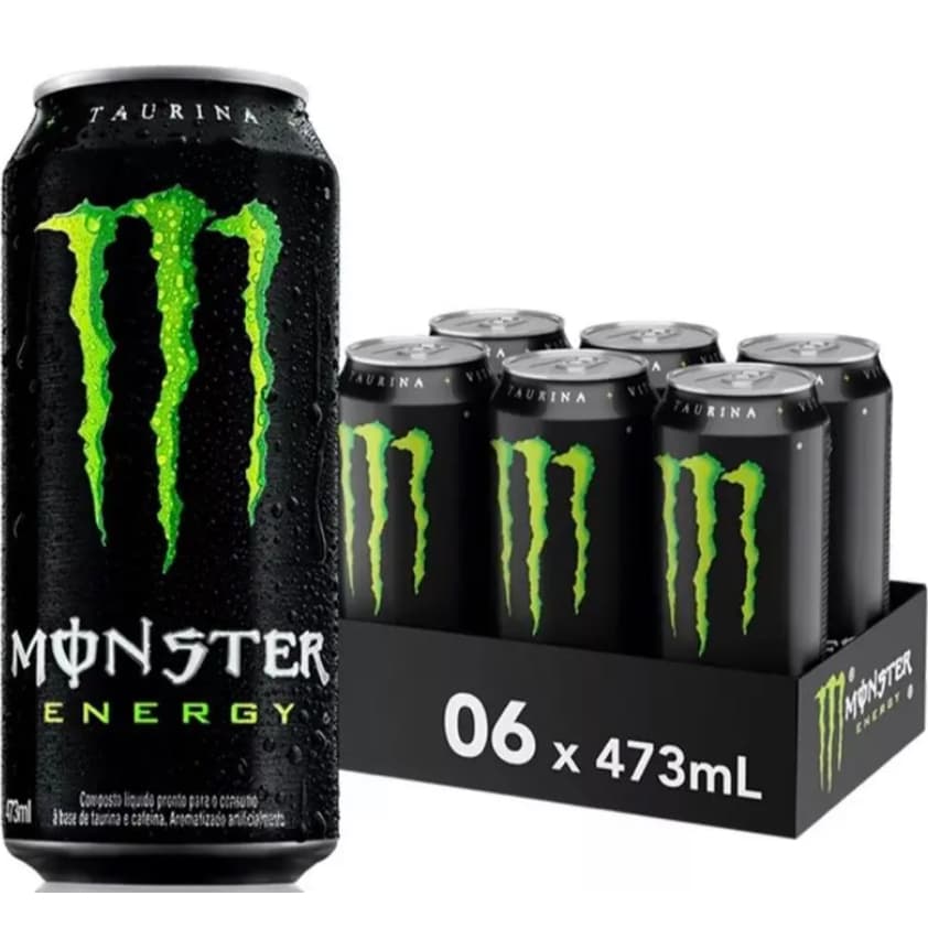 Energético Monster lata 473mL com 6 Unidades