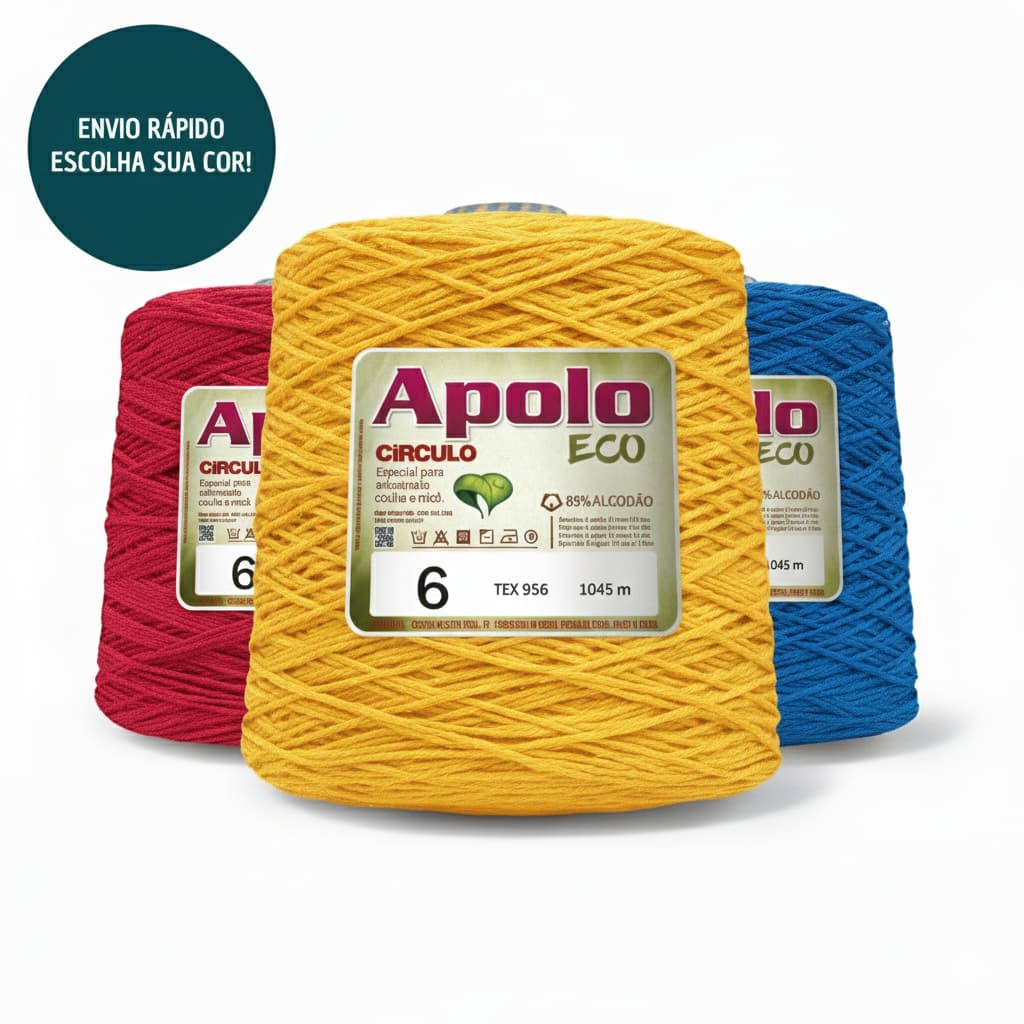 Barbante Apolo 6 1kg CIrculo Para Croche Escolha as Cores