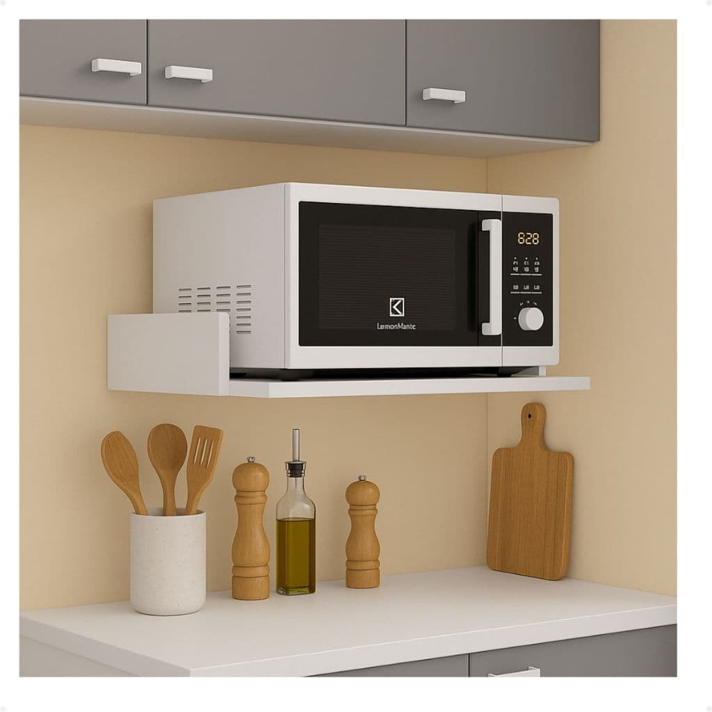 Nicho Suporte Parede Para Microondas Impressora Cozinha Lanchonete Escritório Branco 60x40