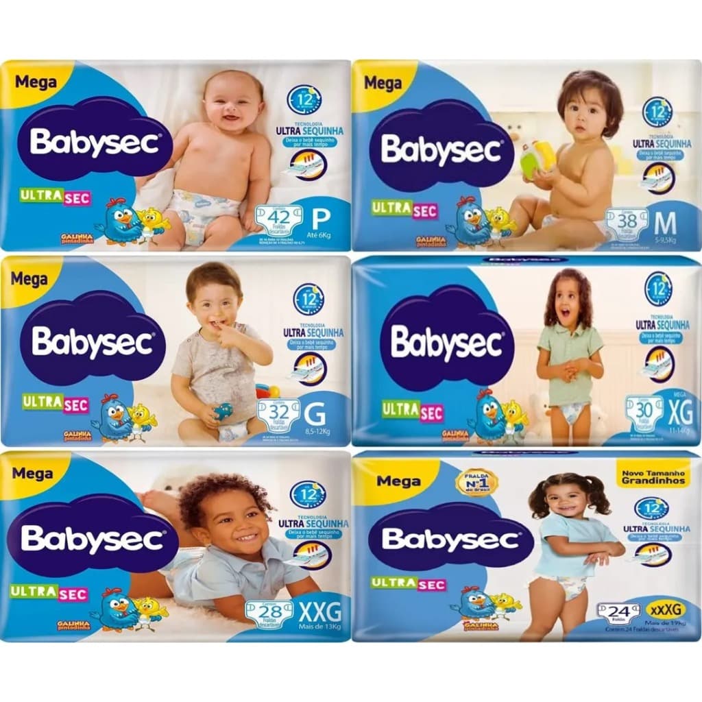 Fralda Babysec Ultra Sec Mega Promoção | Escolha o Tamanho