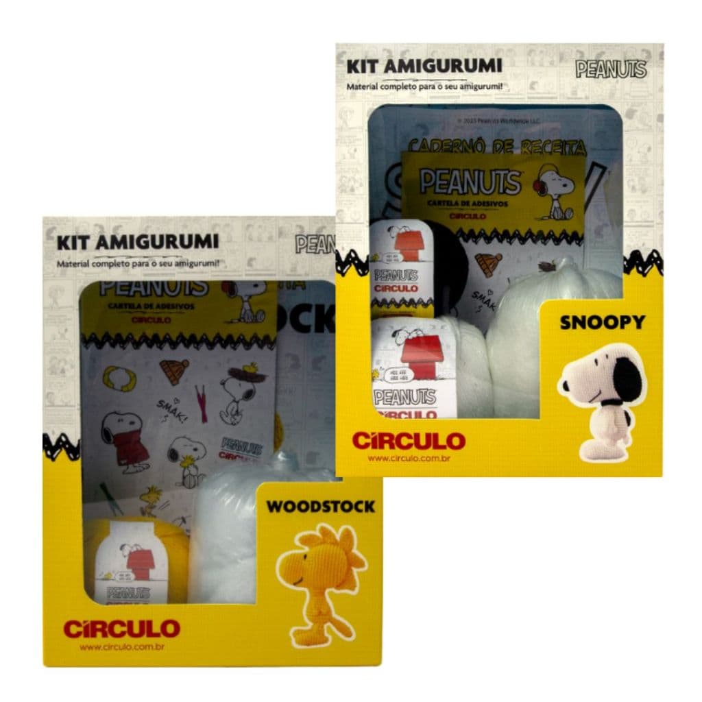 Kit Amigurumi Círculo Snoopy - Woodstock - Peanuts - Crochê
