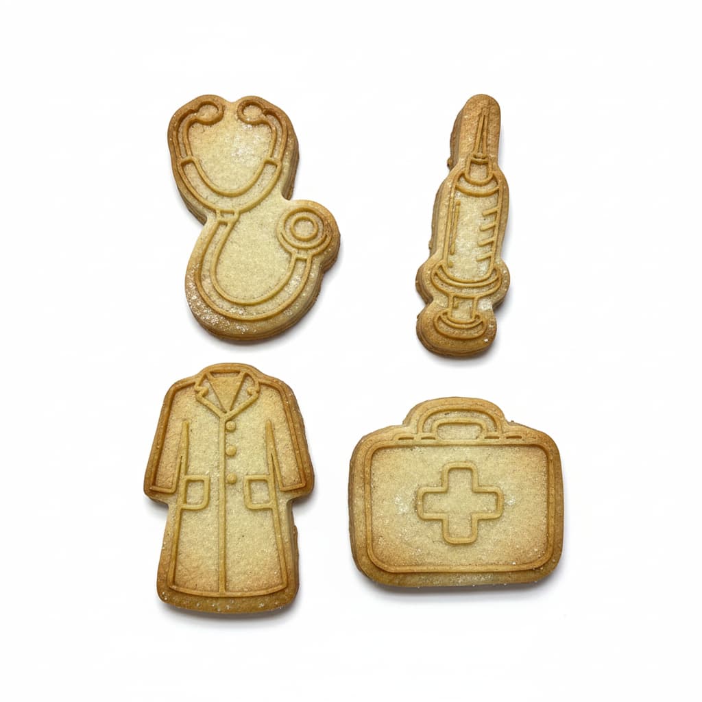 Kit Cortador de Biscoito Tema Saúde Primeiros Socorros- Confeiraria