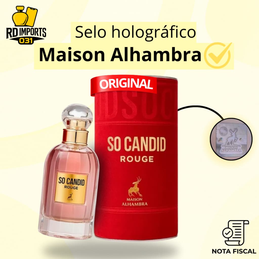 Perfume Árabe So Candid Rouge Maison Alhambra 85ml Edp Feminino Original Importado Selo Holográfico