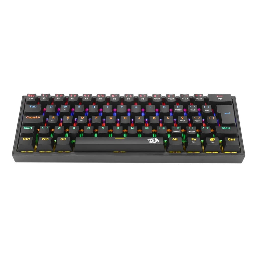 Teclado Redragon Gamer Fizz Rainbow Switch Brown Mecanico Cor De Teclado Preto Idioma Português Brasil