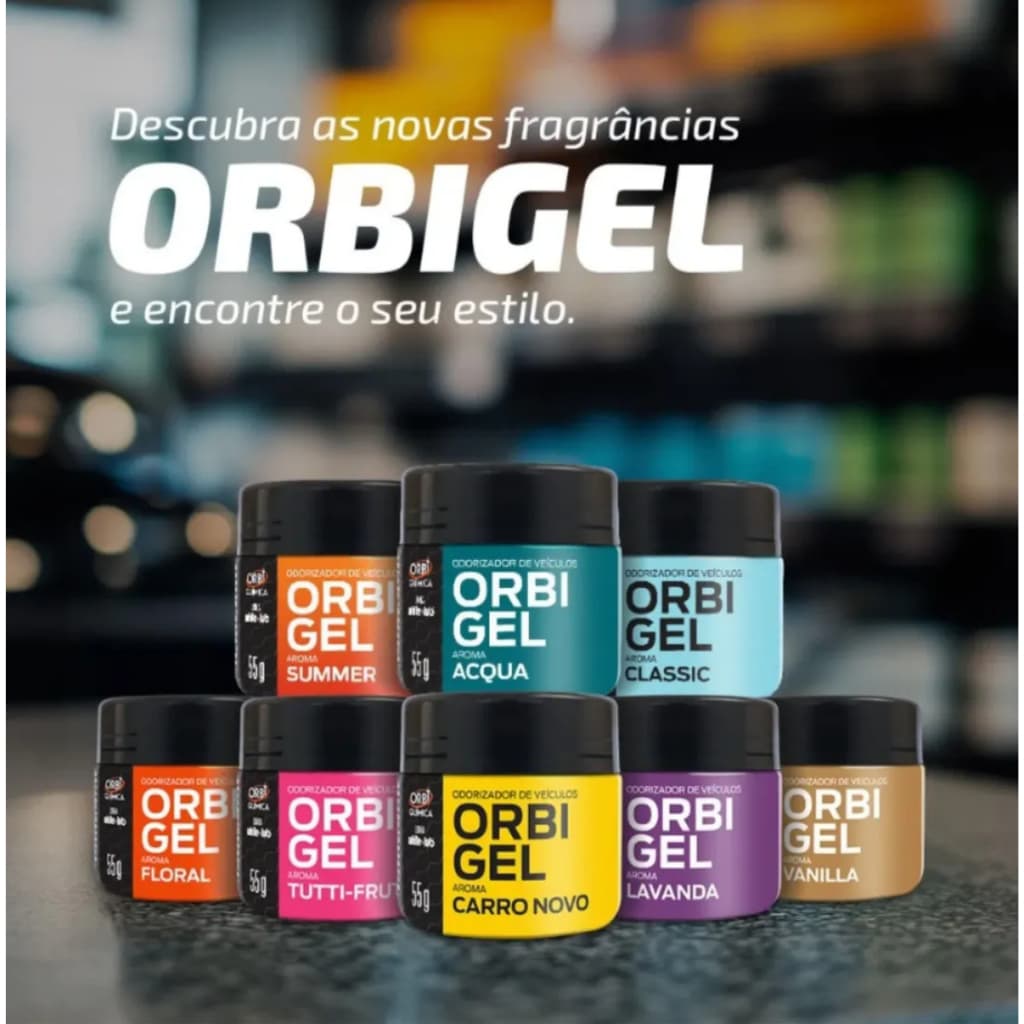 Kit 3 Cheirinho Aromatizante Para Carro Escritório Salas em gel 55g Duradouro Cheiroso Orbi Química