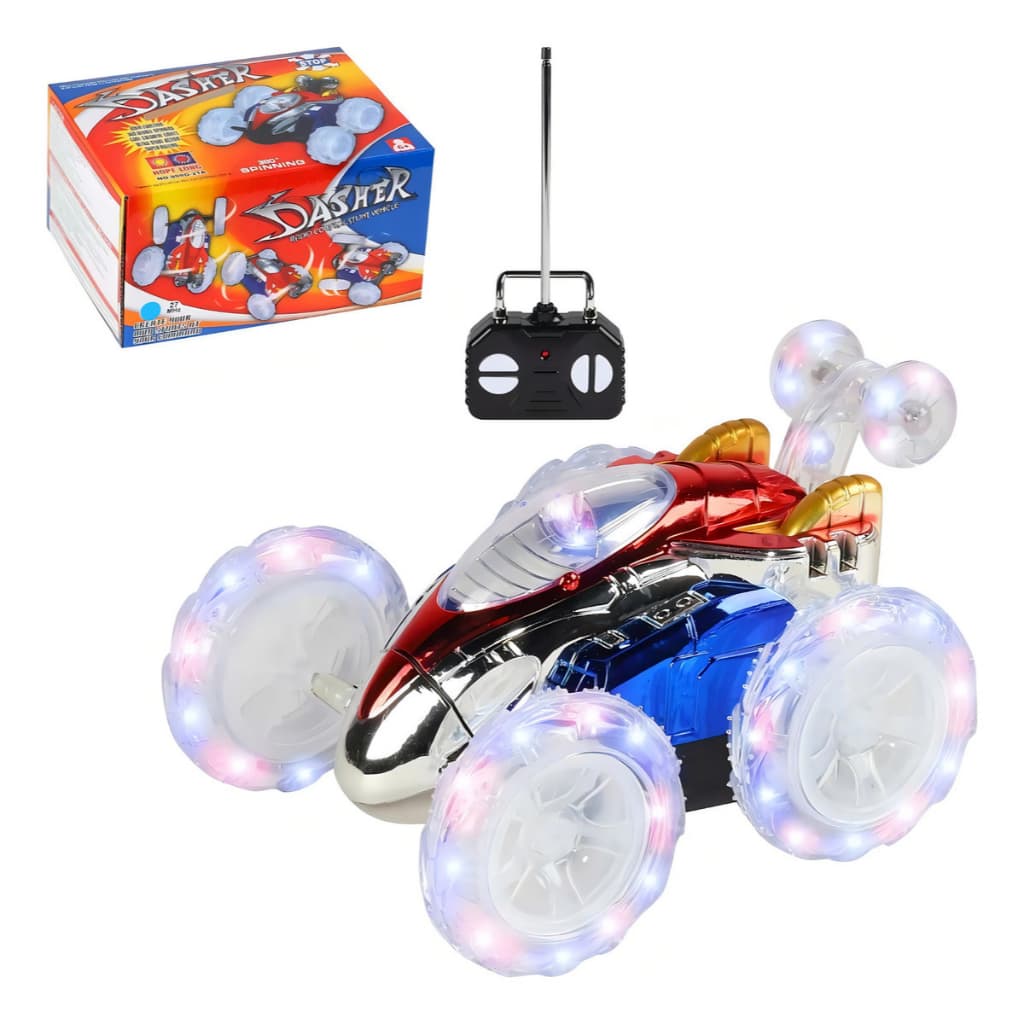 Carro Controle Remoto Maluco Gira 360º C/ Luz Led Brinquedo Cor Colorido Personagem Carrinho Maluco
