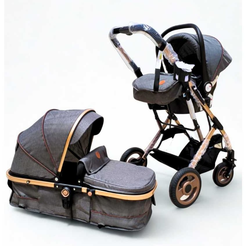 Carrinho de bebê luxo Belecoo Confort 3 em 1 kit, com Bebê conforto, amortecedores Até 35kg + Brinde