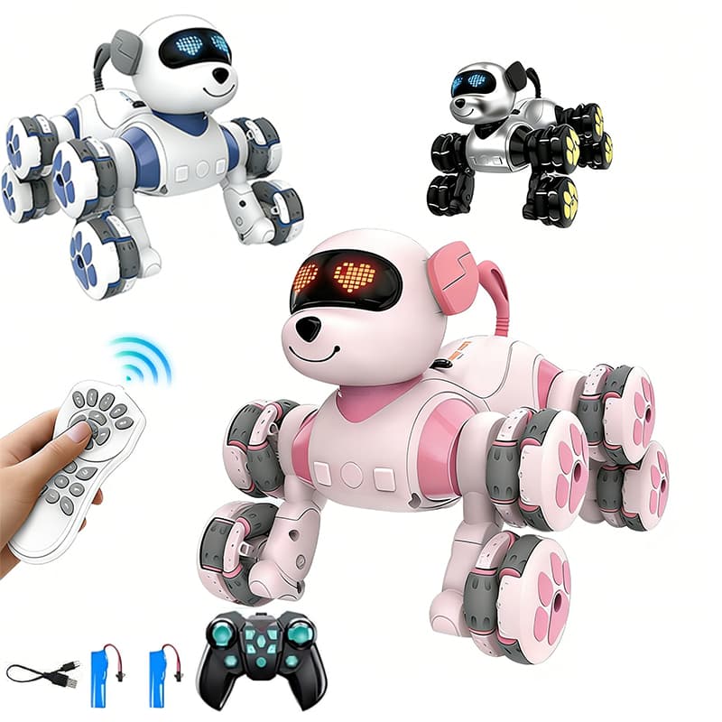 Cachorro Robô Inteligente com Controle Remoto – Pet Interativo Programável que Dança e Canta para Crianças 3–8AnoS