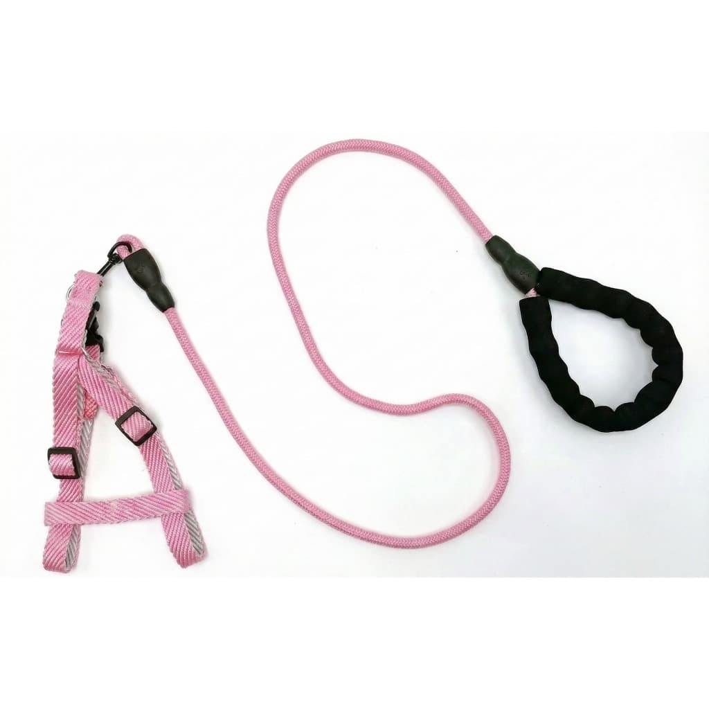Kit Peitoral e Guia Corda Redonda Ajustável 1,2m - Cães Pequenos e Médios (0.8cm e 1.0cm)