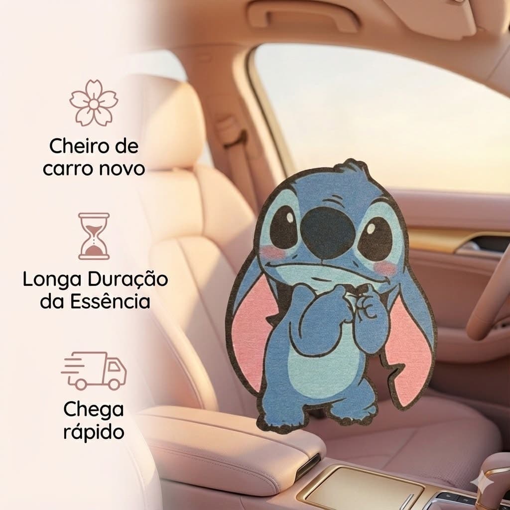 KIT 4 Cheirinho Carro Lilo e Stitch Aromatizante Automotivo Odorizador Carro Novo Envio Rápido