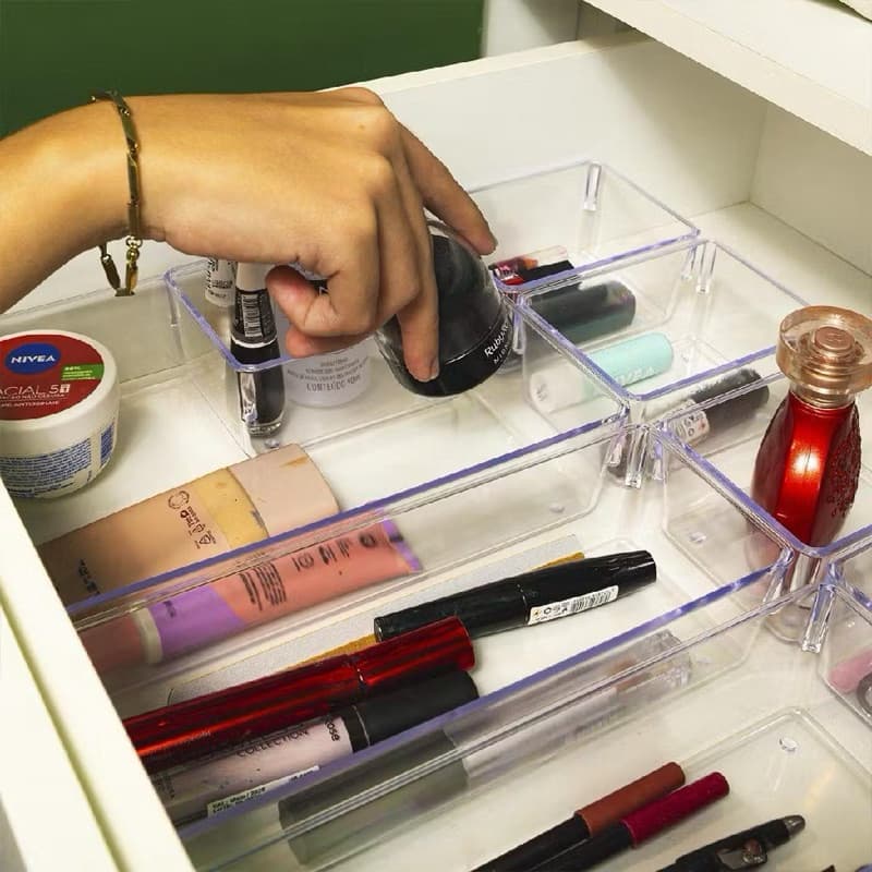 Kit 21 Cestos Organizadores de Gaveta Modular – Organizador Multiuso Cozinha Banheiro Quarto