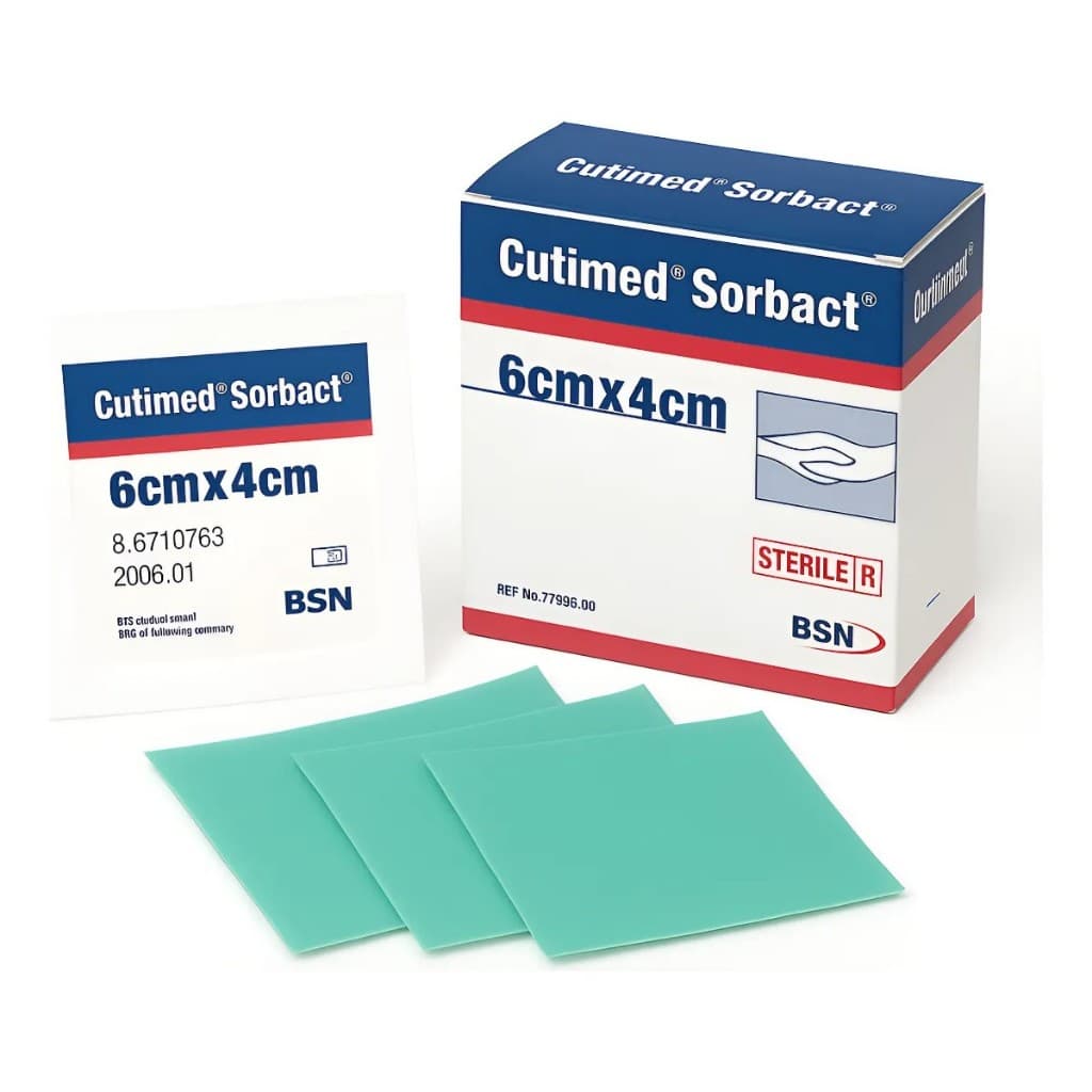Sorbact Cutimed 4 x 6cm Curativo antisséptico antibacteriano - Kit c/ 3 unidades