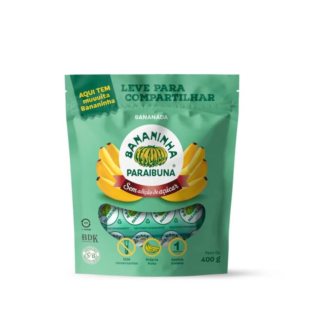 Doce de Banana Paraibuna 400g – Bananinha Sem Açúcar, Natural, Saudável e Saborosa