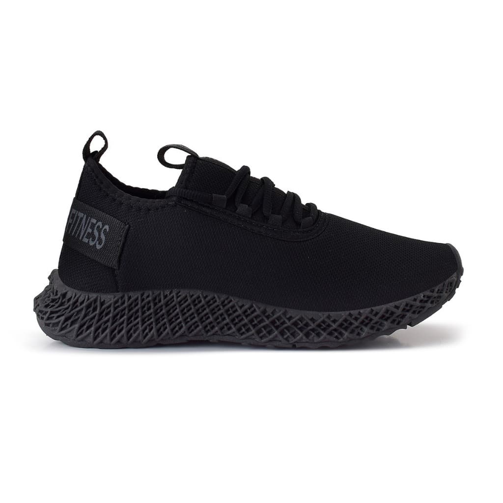 Tenis Masculino  Black Esportivo Todo Preto Para Academia Caminhada Corrida Fitness treino