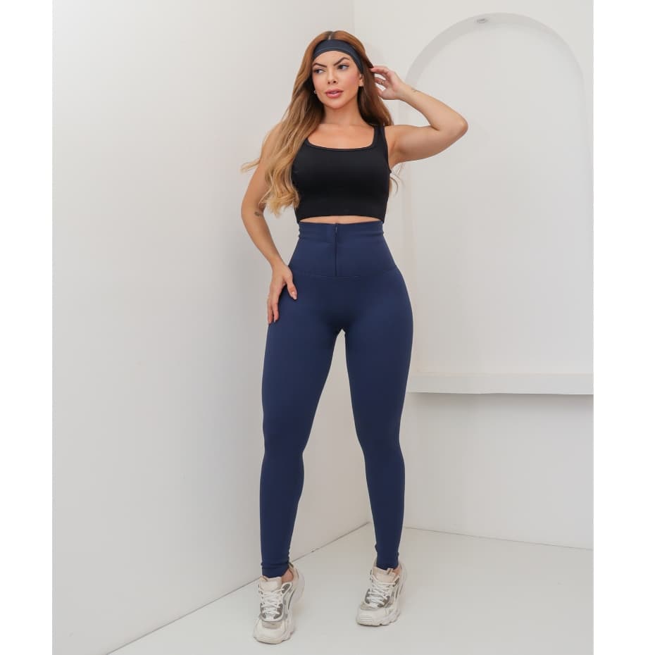 Calça Lipo Feminina Compressão Legging Esportiva Canelada Poliamida Academia Elástica Fitness 3RD SD1887