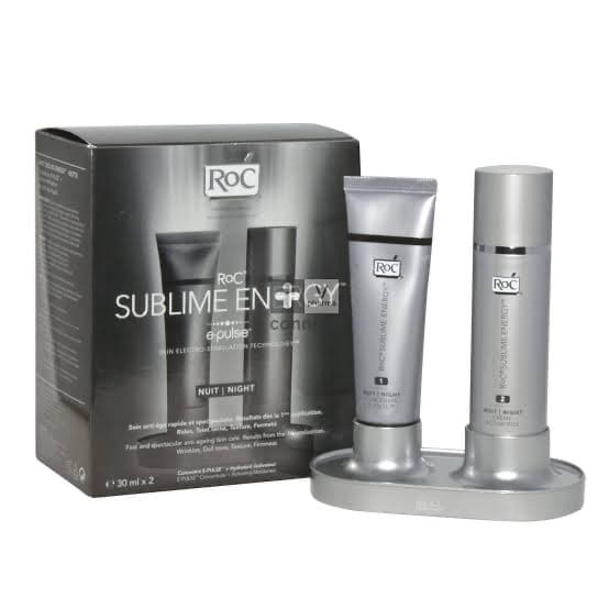 Kit Anti-Idade RoC Sublime Energy Nuit e-Pulse – Tratamento Noturno Firmador e Rejuvenescedor 2x30ml