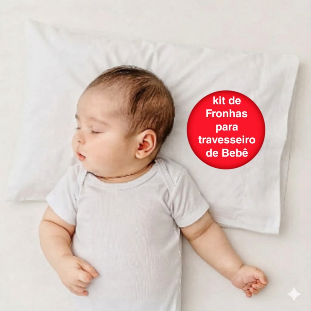 Kit de 4 Fronhas para Travesseiro Antissufocante de Bebê RN Berço 100% Algodão Maternidade Enxoval