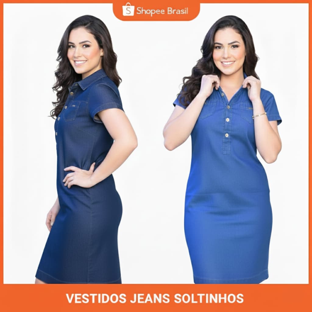 Vestido jeans polo, vestido feminino social, vestido na moda feminina tradicionais para o verão