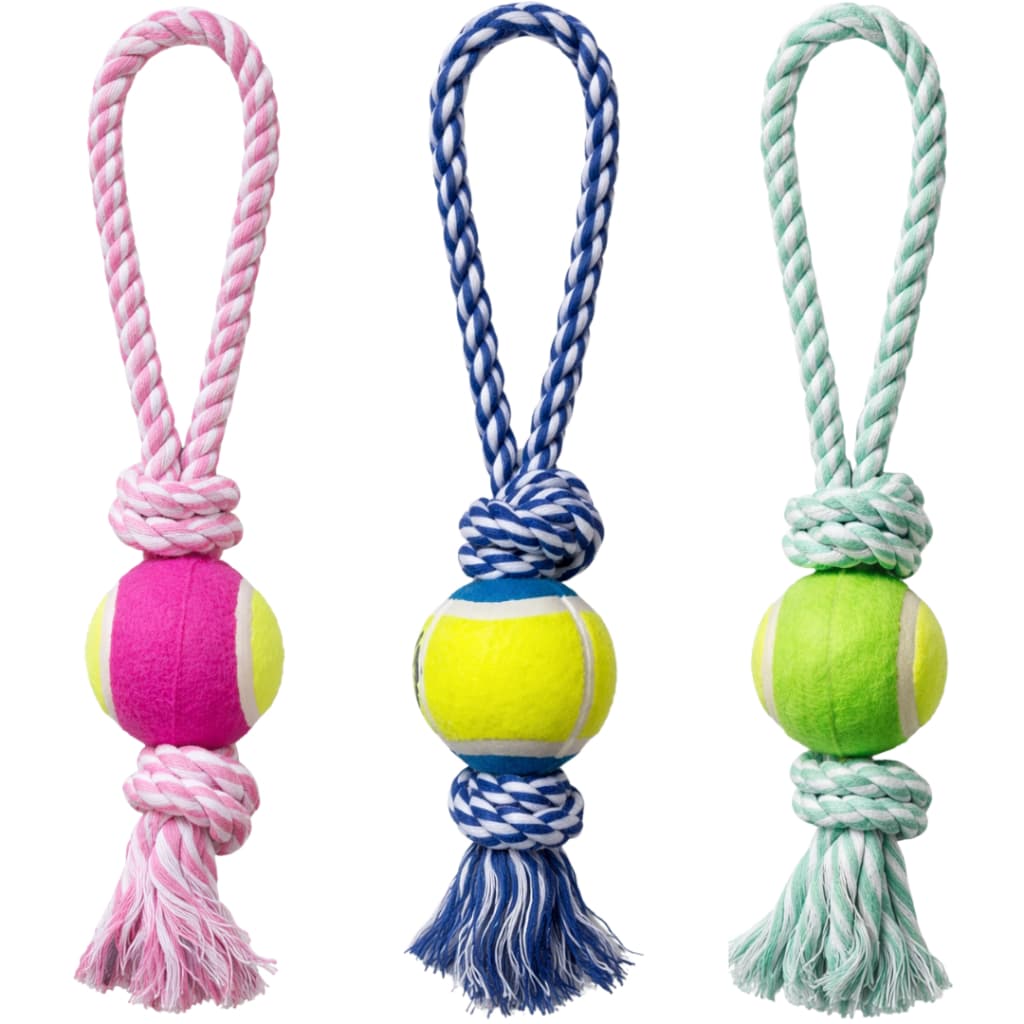 Brinquedo Corda com Bola para Cães Mordedor Puxador Cachorro Cabo de Guerra