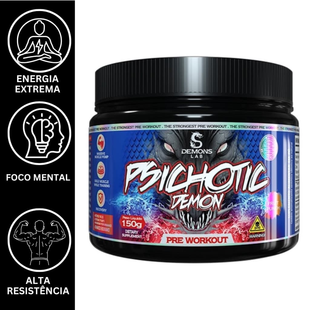 Pré Treino Psichotic Demon Black Fruit Punch 150g – Demons Lab