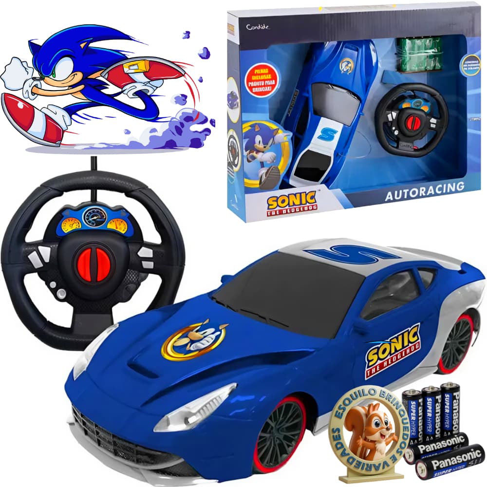 Sonic Carrinho Controle Remoto Sonic Autoracing Rush Candide