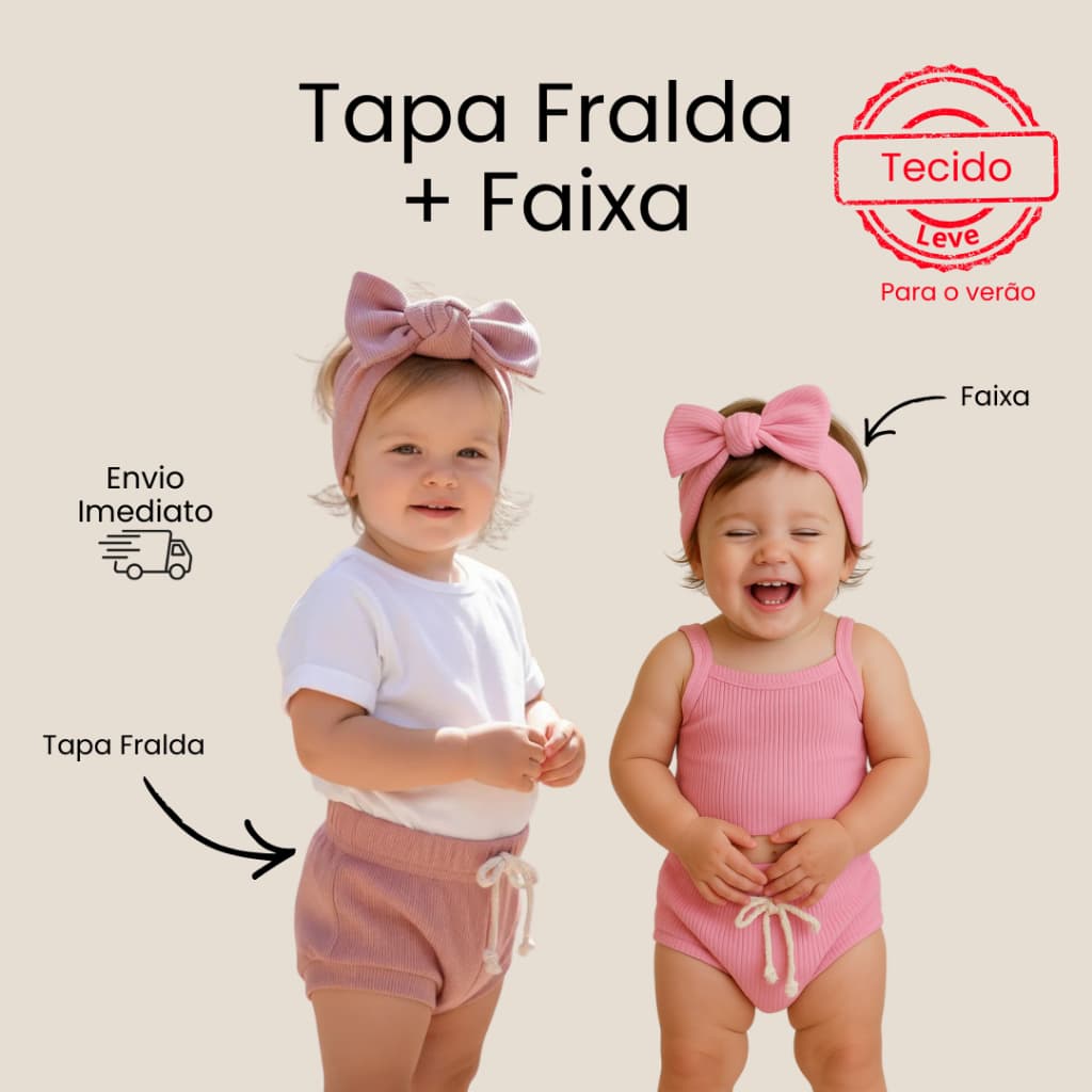 Kits de conjunto Tapa Fralda calcinha Com Faixa Laço Turbante Menina Canelado bloomer shorts verão