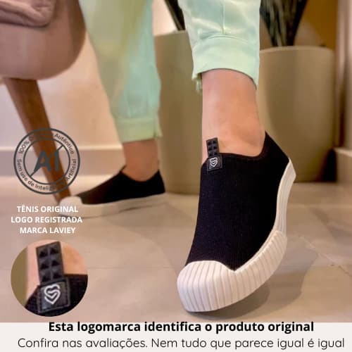 Tênis Meia Feminino Adulto  Slip On Calce Fácil Esportivo Leve Casual Academia 34 ao 39