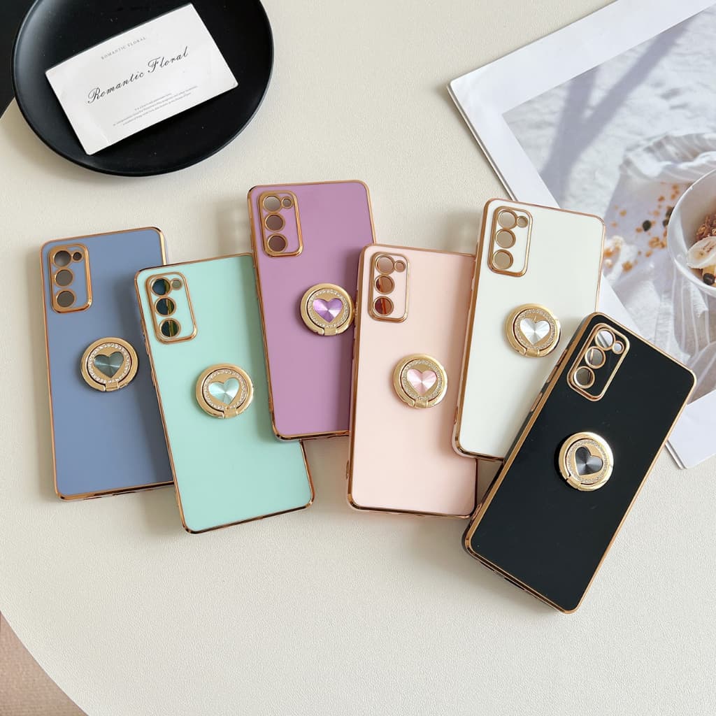 Capa Capinha Galaxy S26 S25 S24 FE PLUS ULTRA EDGE S23FE S21FE S20FE M55 M35 M15 F55 com Anel Coração