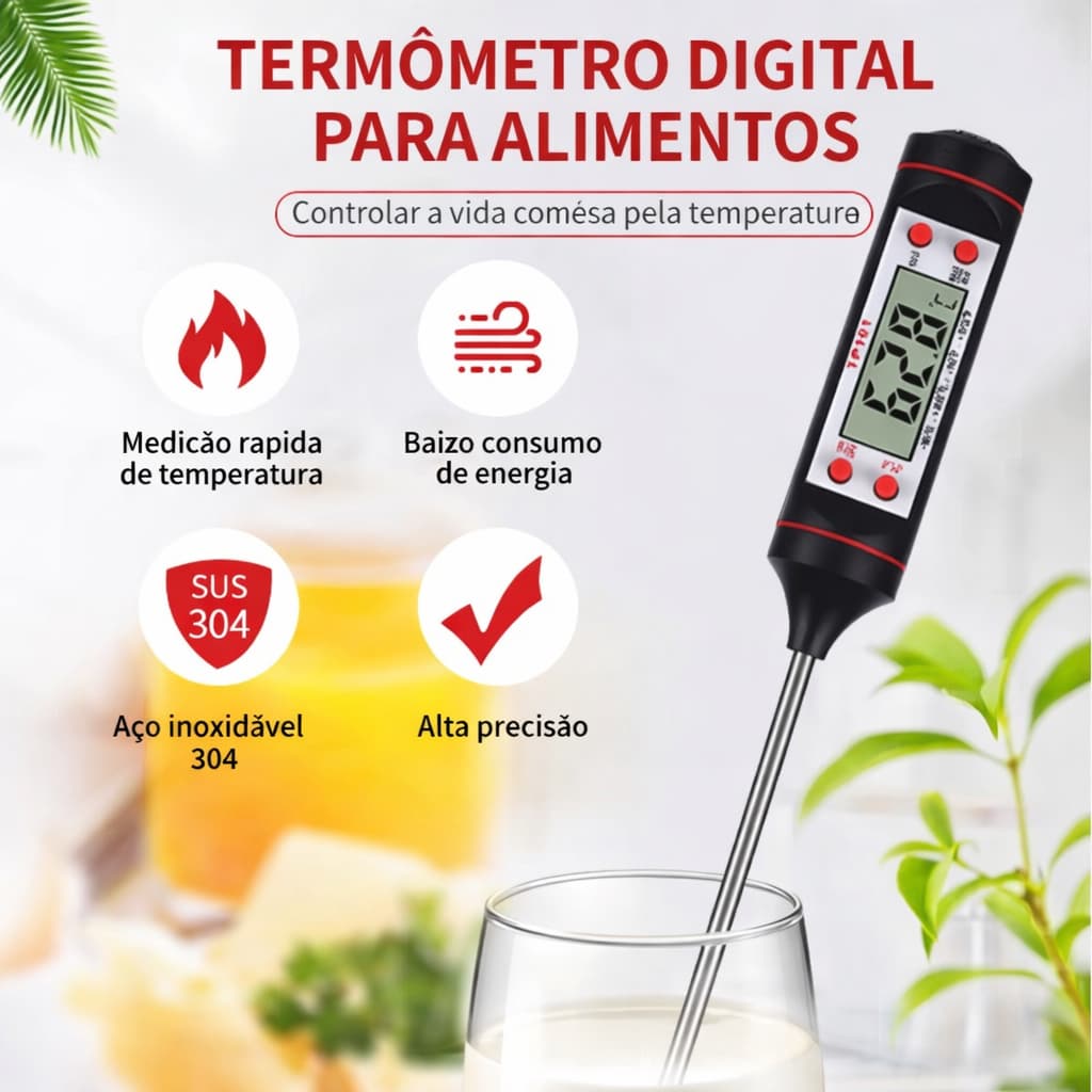 Termômetro Culinário Digital Espeto Alimentos Cozinha Água Termômetro De Precisão