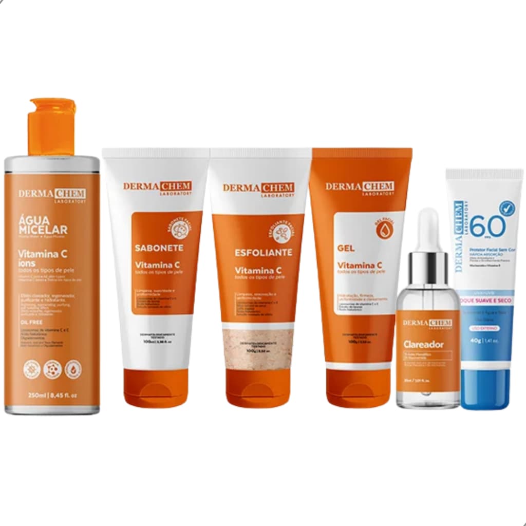 Kit Skincare Vitamina C Clareador Anti-idade Sérum + Protetor Facial