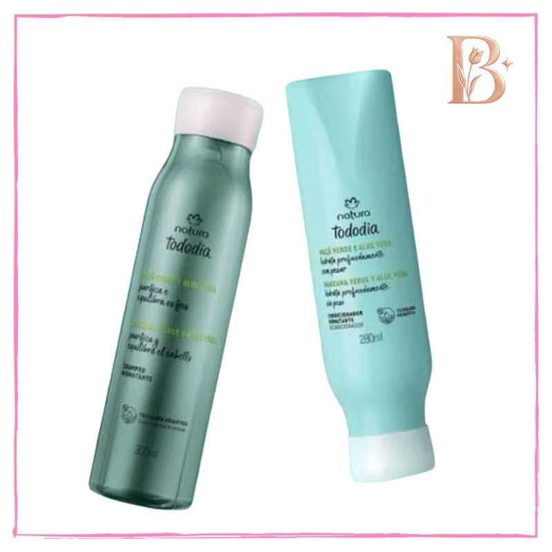 Kit Tododia Maçã Verde e Aloe Vera | Shampoo Hidratante + Condicionador Hidratante | Natura