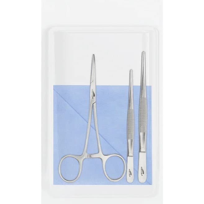Kit Curativo Estéril 4 Pçs Kolplast,Avant Care Pinça Kelly, Anatômica, Dente Rato, Campo Cirúrgico