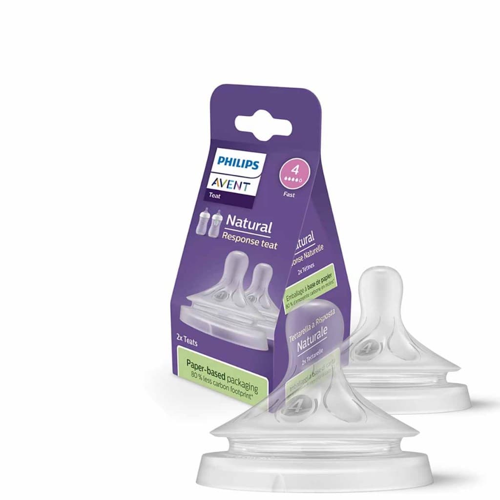Bico Mamadeira Avent Pétala 3.0 Nº4 2 Unidades Philips Fluxo Rápido Antivazamento