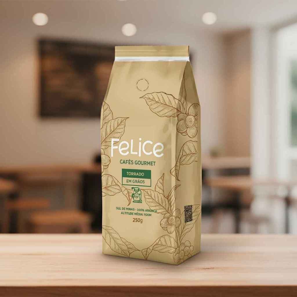 Café Gourmet Felice Pacote 250g Torrado Em Grãos