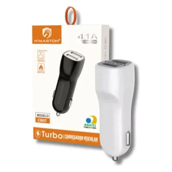 Carregador Veicular H’Maston CB-07 com Carregamento Rápido 4.1A para Celular